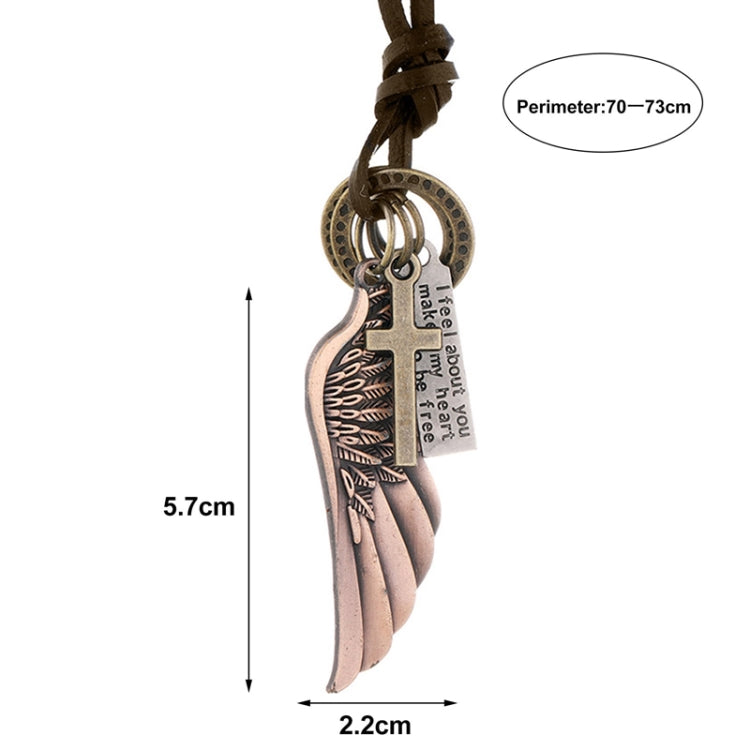 Personalized Angel Wings Pendant Adjustable Simple Long Necklace