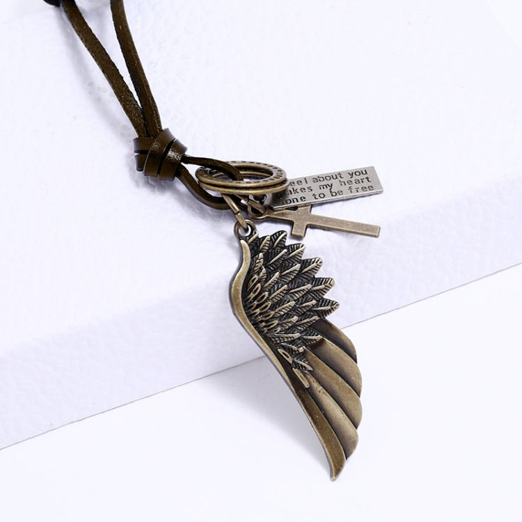Personalized Angel Wings Pendant Adjustable Simple Long Necklace