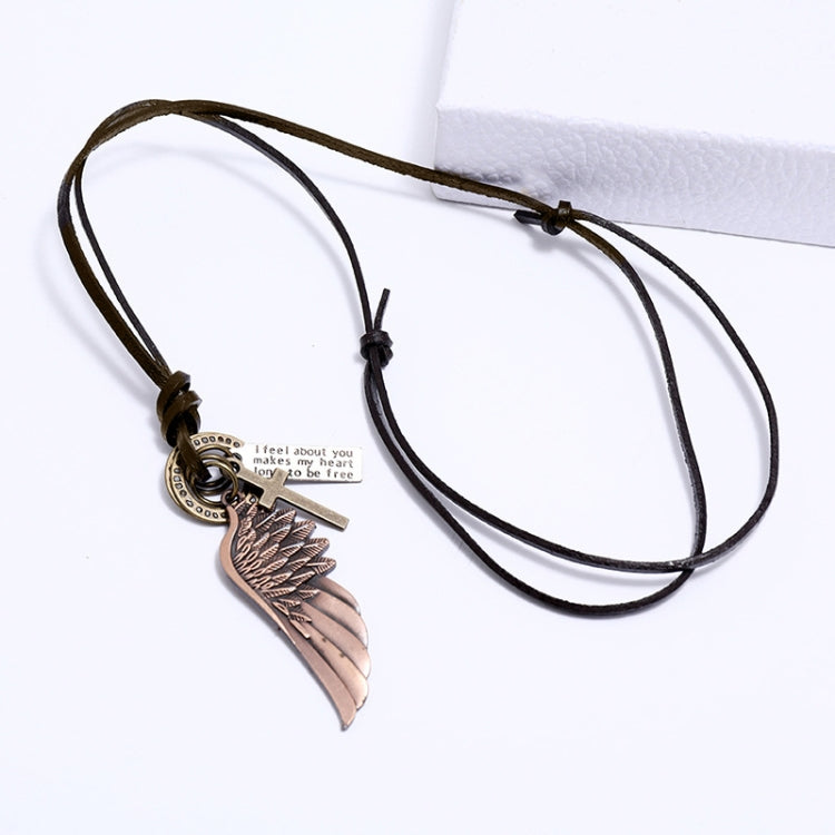 Personalized Angel Wings Pendant Adjustable Simple Long Necklace