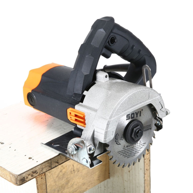 220V Portable Chainsaw Slotting Machine High Power Multifunctional Stone Tile Cutter - 45 Degree Bevel Cut EU Plug