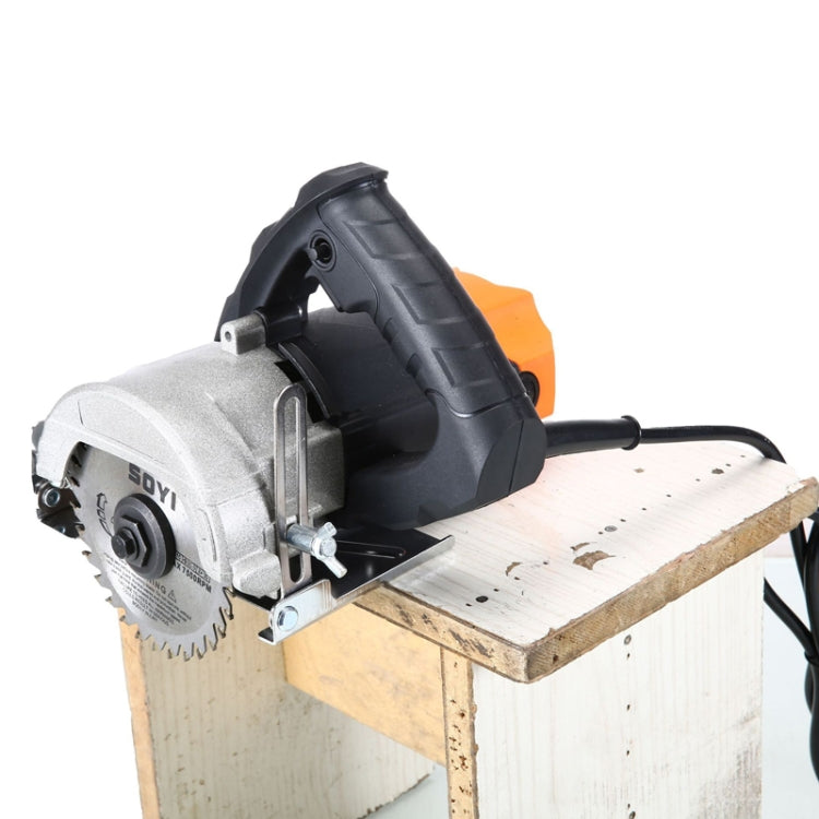220V Portable Chainsaw Slotting Machine High Power Multifunctional Stone Tile Cutter - 45 Degree Bevel Cut EU Plug