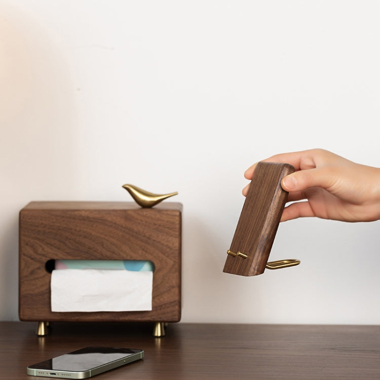 Wooden Desktop Mobile Phone Holder Simple Black Walnut Smartphone Stand