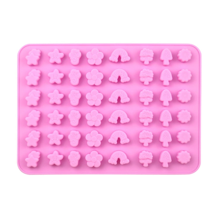 48 Grids Nature Objects Silicone Fondant Mold Mini Fire Paint Wax Standing Mould - Pink