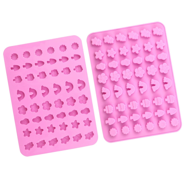 48 Grids Nature Objects Silicone Fondant Mold Mini Fire Paint Wax Standing Mould - Pink
