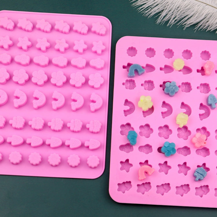 48 Grids Nature Objects Silicone Fondant Mold Mini Fire Paint Wax Standing Mould - Pink
