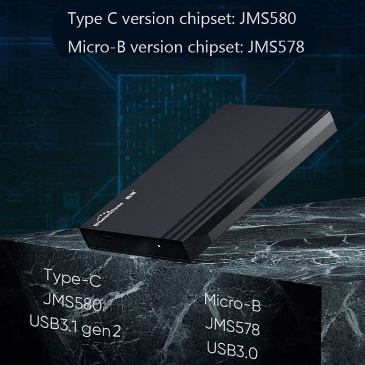 Blueendless MR23S 2.5-inch SATA Mobile Hard Disk Enclosure Tool-free Laptop External SSD, Spec: USB3.0