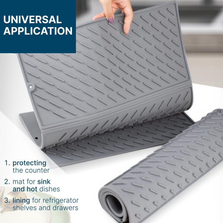 62 x 40cm  Trifold Silicone Drain Pad Bowl and Dish Drying Mat for Kitchen Counter