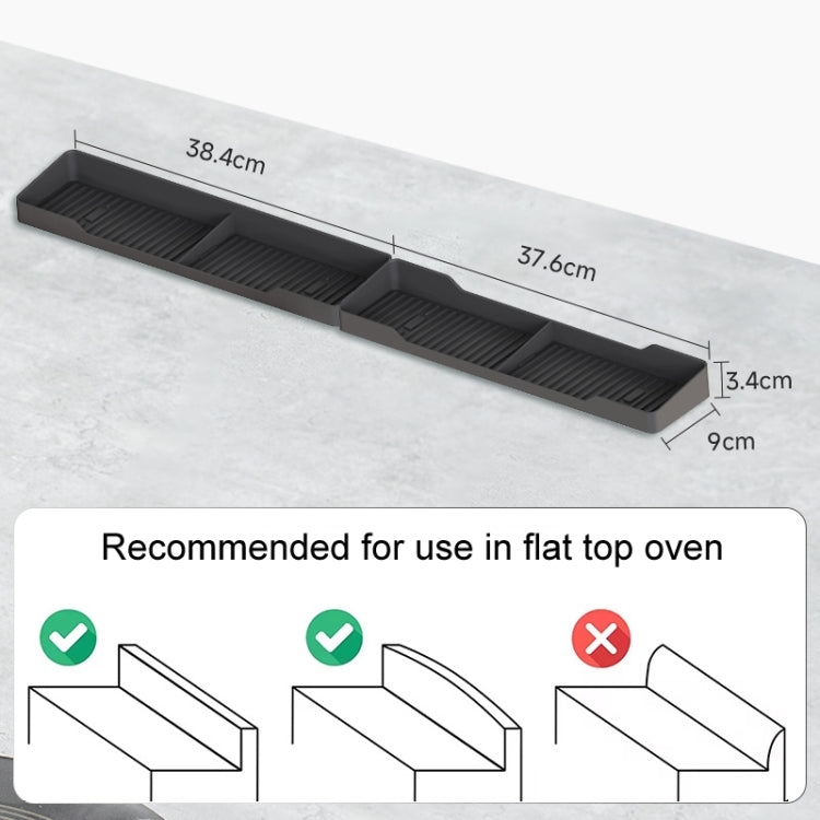 1pair Kitchen Silicone Oven Storage Rack Integrated Roaster Spice Organizer, Color: Gray