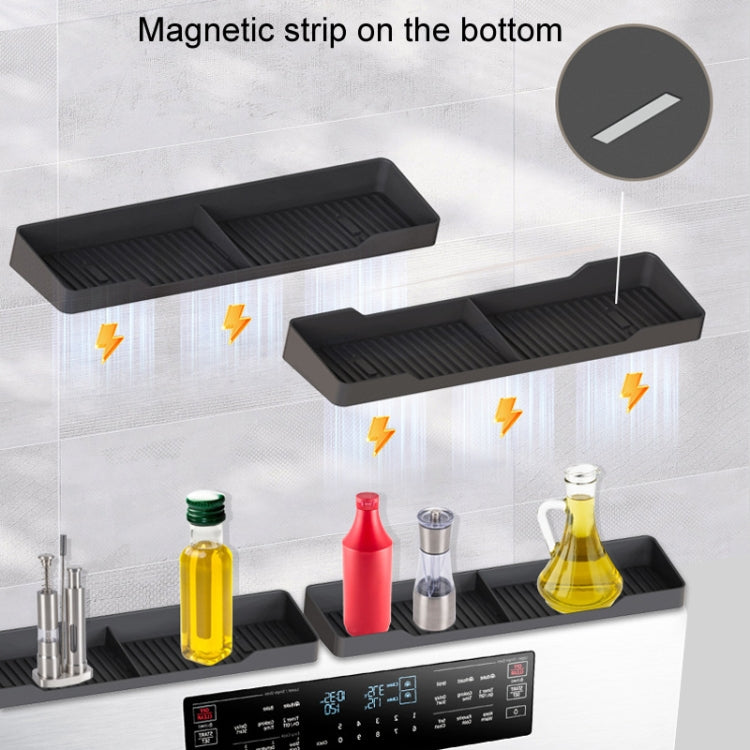 1pair Kitchen Silicone Oven Storage Rack Integrated Roaster Spice Organizer, Color: Gray