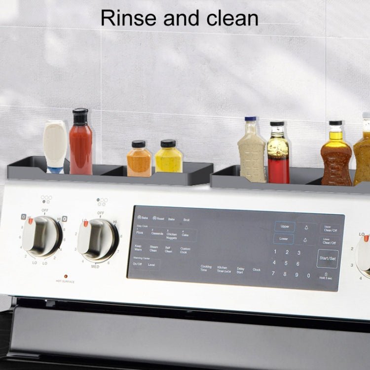 1pair Kitchen Silicone Oven Storage Rack Integrated Roaster Spice Organizer, Color: Black
