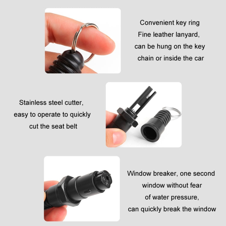 2 In 1 Mini Car Safety Hammer Seat Belt Cutter - Random Color Delivery