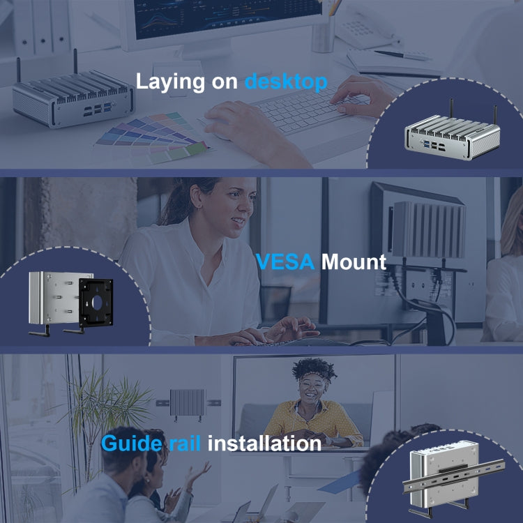 HYSTOU P09B-J4125-4L 8GB DDR4+128GB SSD Industrial Computer Soft Route From 2.5G Multi -Network HTPC Server Mini Console