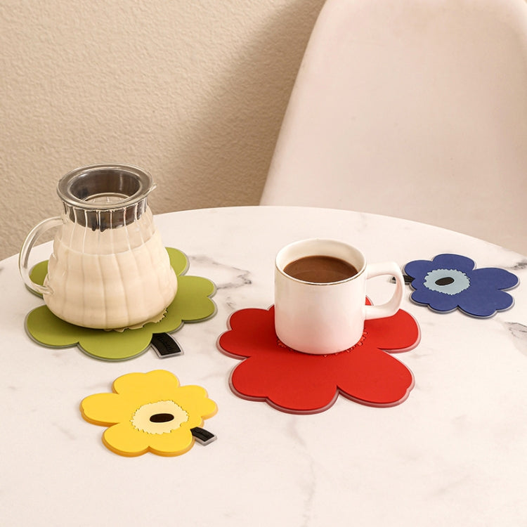 2pcs / Set Household Leaf Heat Insulation Mat Kitchen High Temperature Resistant Baking Placemats, Style: Green Small