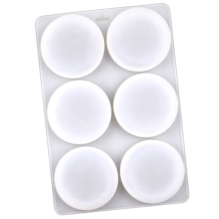 6 Grids Round Silicone Cake Molds Home DIY Handmade Soap Mould - Transparent