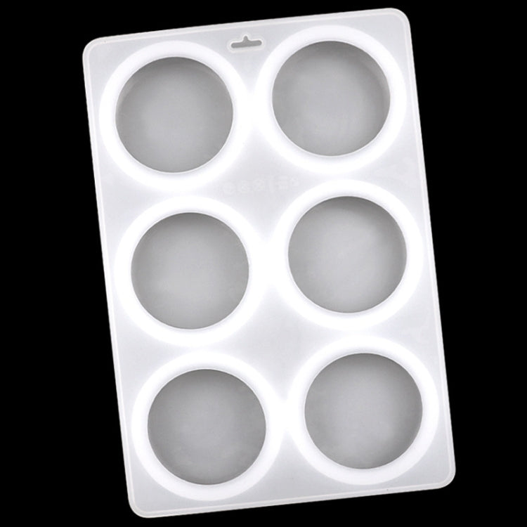 6 Grids Round Silicone Cake Molds Home DIY Handmade Soap Mould - Transparent