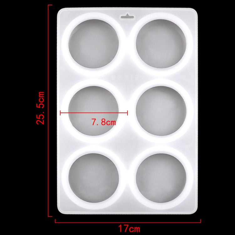 6 Grids Round Silicone Cake Molds Home DIY Handmade Soap Mould - Transparent