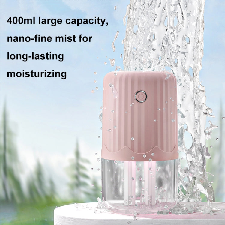 T06 Large-Capacity Atmosphere Night Light Household Dual Spray Air Humidifier, Color: White Plug-in
