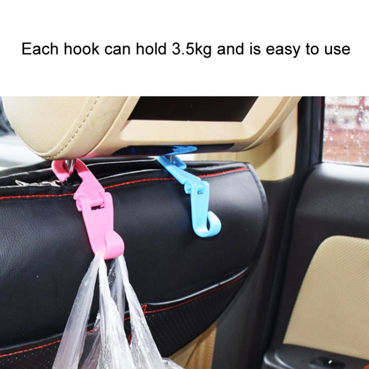 2pcs Mini Car Seat Back Plastic Hook - Random Color Delivery