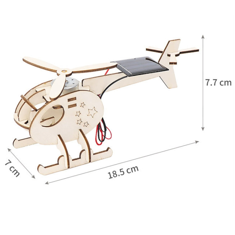 DIY Solar Helicopter Technology Small Production Children Wooden Assembled Aircraft Model
