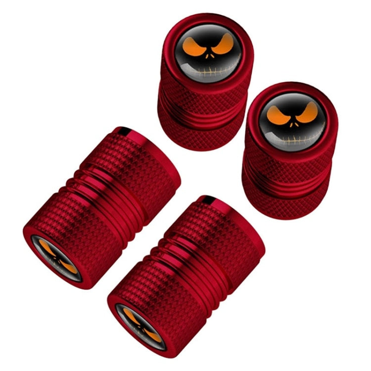 4pcs /Set Lantern Ghost Head Tire Modified Valve Cap