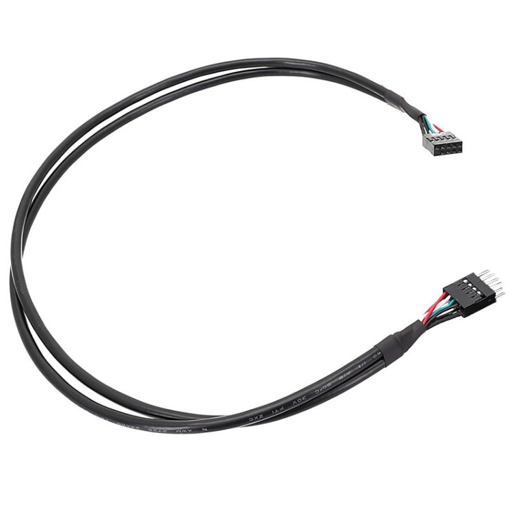 50cm Motherboard 9Pin USB2.0 Extension Cable 26AWG Double Shielded Cord