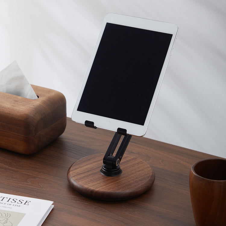 360 Degree Rotating Walnut Mobile Phone Holder Foldable Tablet Stand