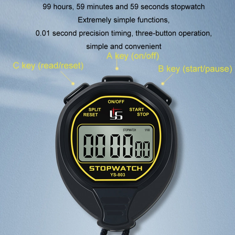 YS Competition Electronic Waterproof Stopwatch Timer - Black