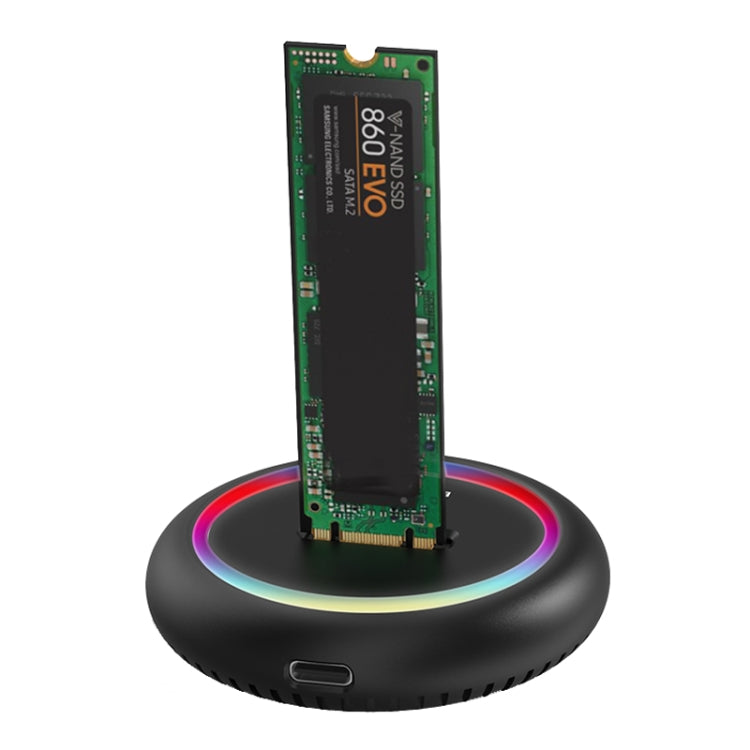 Blueendless SD03C M.2 NVMe / NGFF Dual-Protocol SSD Base With RGB Color Light, Spec: Type-C-USB