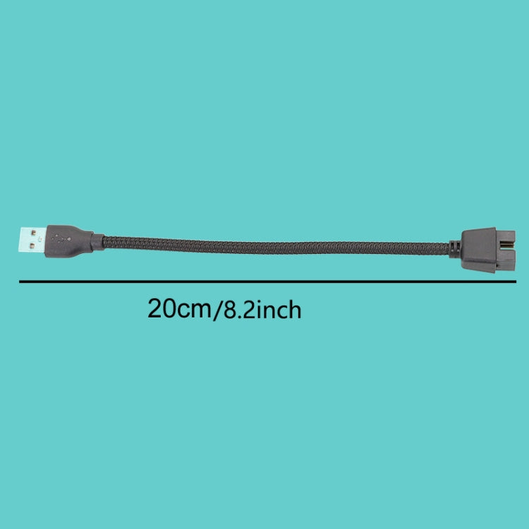 20cm USB-A Male To 9Pin Motherboard Built-In RGB Data To External U Port Adapter Cable - Black