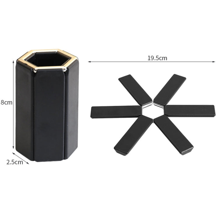 Thickened Folding Anti-scald Heat Insulation Mat Table Placemat Pot Mat - Black