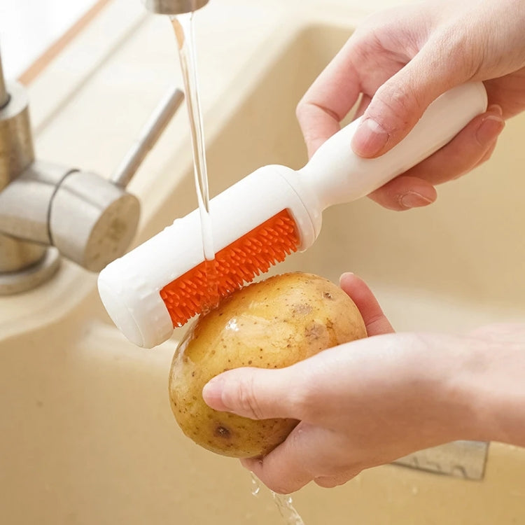 2 In 1  Peeler With Cleaning Brush Household Fruit Potato Vegetable Peeler