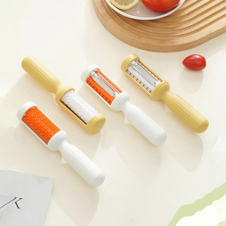 2 In 1  Peeler With Cleaning Brush Household Fruit Potato Vegetable Peeler