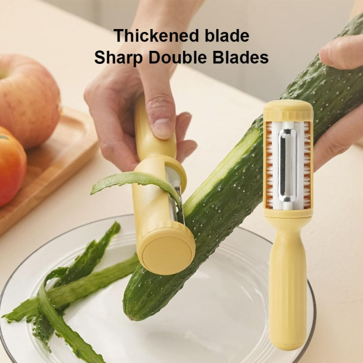 2 In 1  Peeler With Cleaning Brush Household Fruit Potato Vegetable Peeler