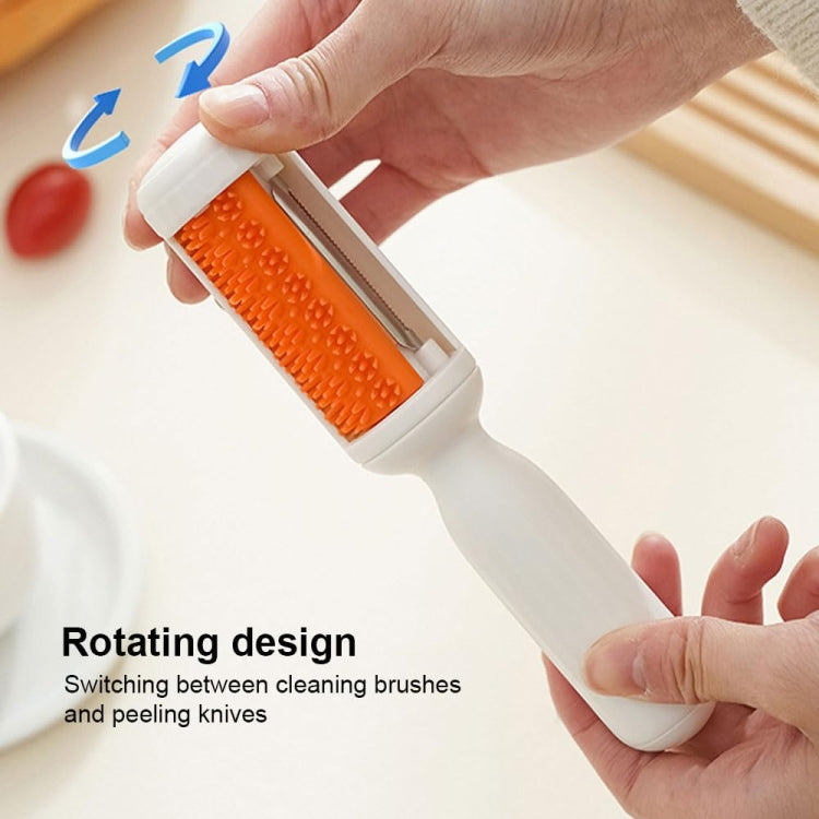 2 In 1  Peeler With Cleaning Brush Household Fruit Potato Vegetable Peeler