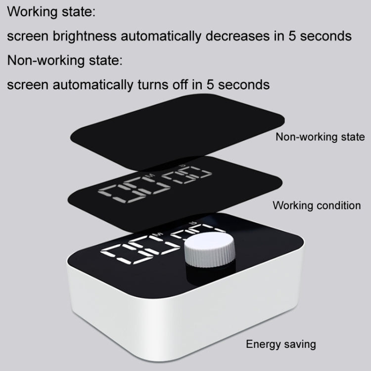 YS LED Rotating Timer IlSent Kitchen Time Manager - White