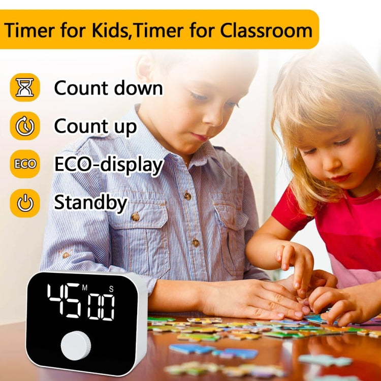 YS LED Rotating Timer IlSent Kitchen Time Manager - White
