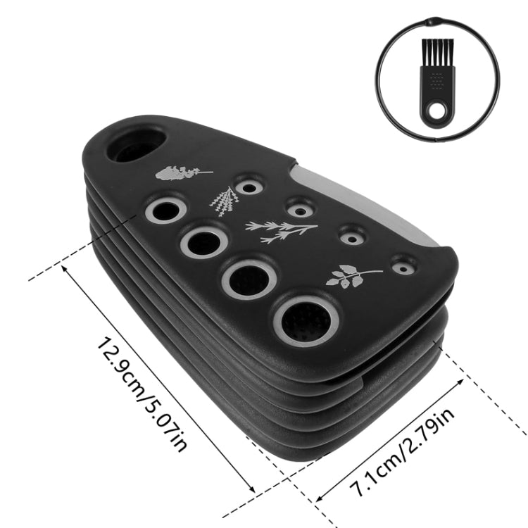 6 In 1 Stackable Kitchen Gadgets Melon Peeler Herb Chopper Garlic Grater Can Opener Pizza Cutter - Black