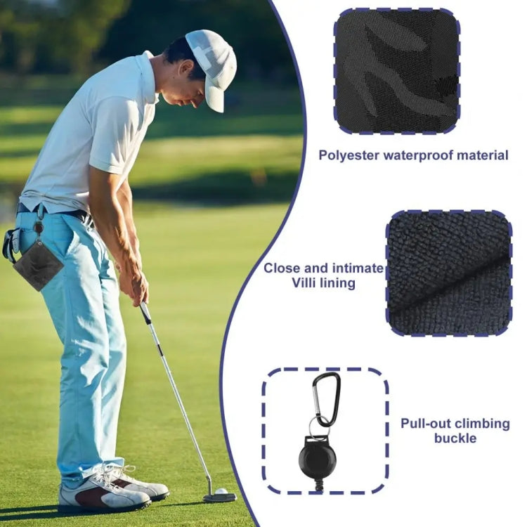 Retractable Golf Ball Wipe Cloth Easy to Draw String Wipe Cloth Cleaning Towel