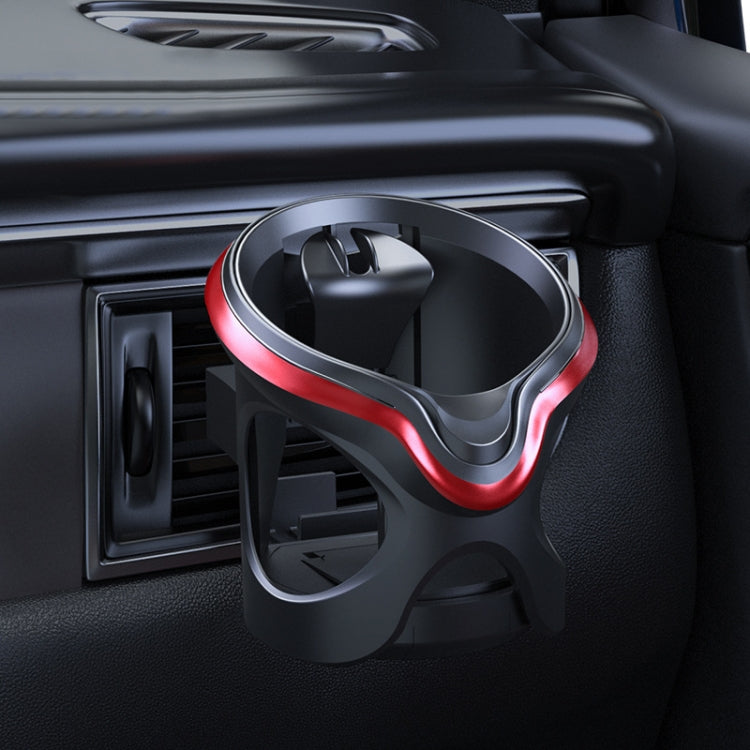Car Cup Holder Air Conditioner Outlet Multifunctional Storage Rack, Color: Black Red Ordinary
