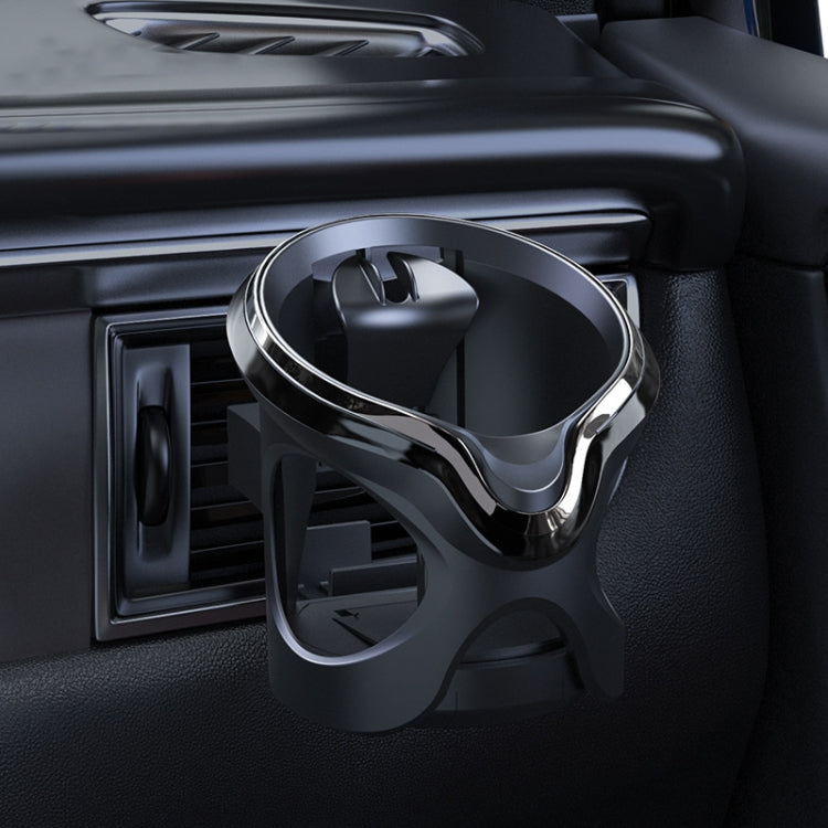 Car Cup Holder Air Conditioner Outlet Multifunctional Storage Rack, Color: Black Silver Ordinary
