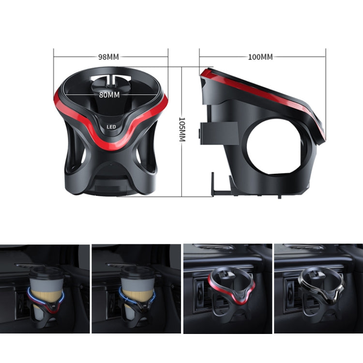 Car Cup Holder Air Conditioner Outlet Multifunctional Storage Rack, Color: Black Silver Ordinary