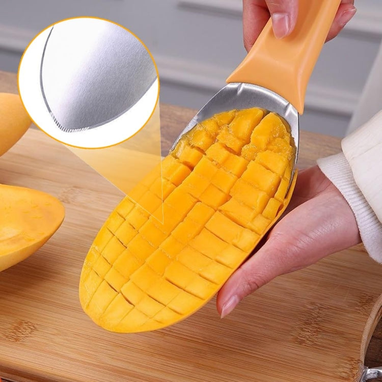 Mango Slicing and Dicing Tool Multifunctional Stainless Steel Fruit Peel Separator - 1pcs