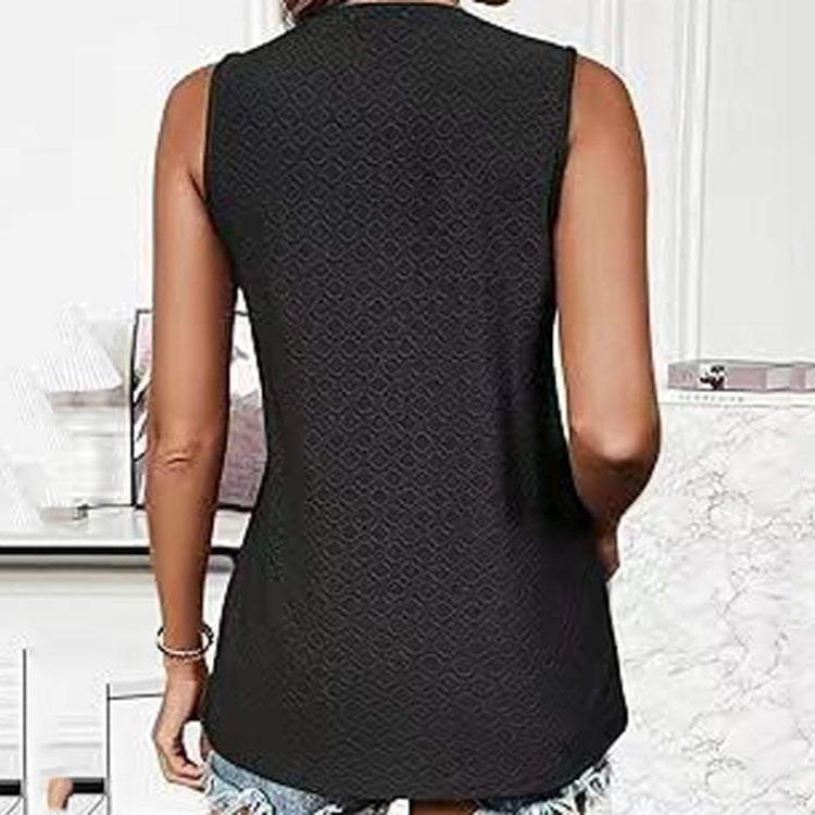 Women Spring Summer Round Neck Printed Vest T-Shirt Top, Size: XL