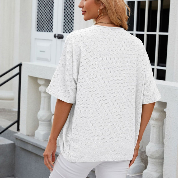 Women Spring Summer Solid Color Half-Sleeve Cardigan Knitwear Air Conditioning Outerwear, Size: L