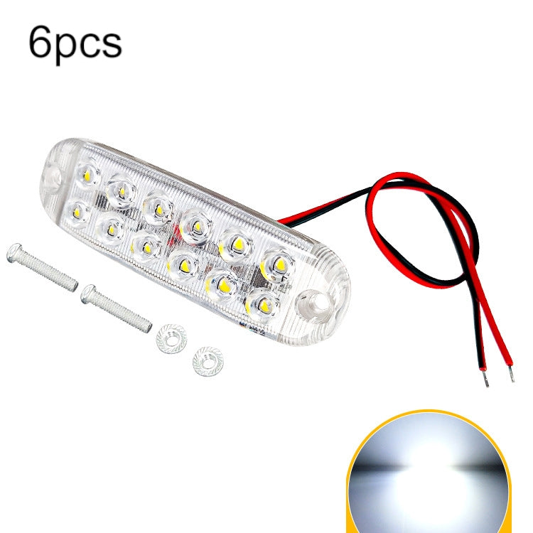 6pcs 12-Bead LED Flashing Warning Lights Motorcycle RV Signal Lights