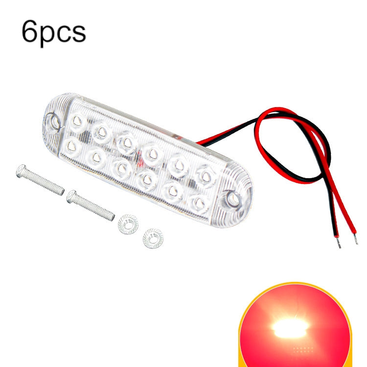 6pcs 12-Bead LED Flashing Warning Lights Motorcycle RV Signal Lights