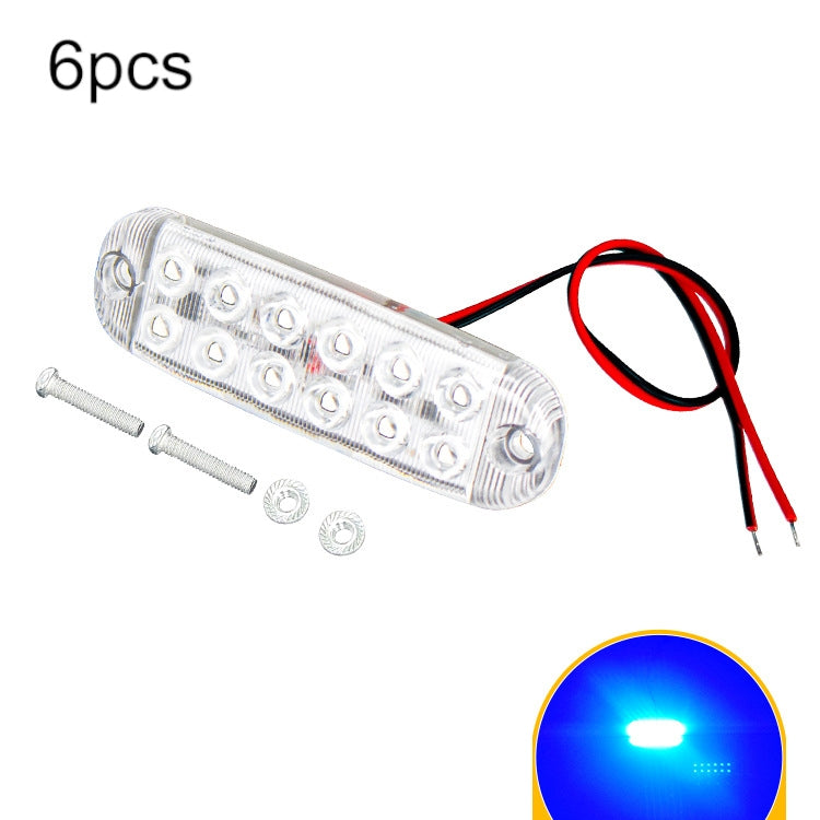 6pcs 12-Bead LED Flashing Warning Lights Motorcycle RV Signal Lights