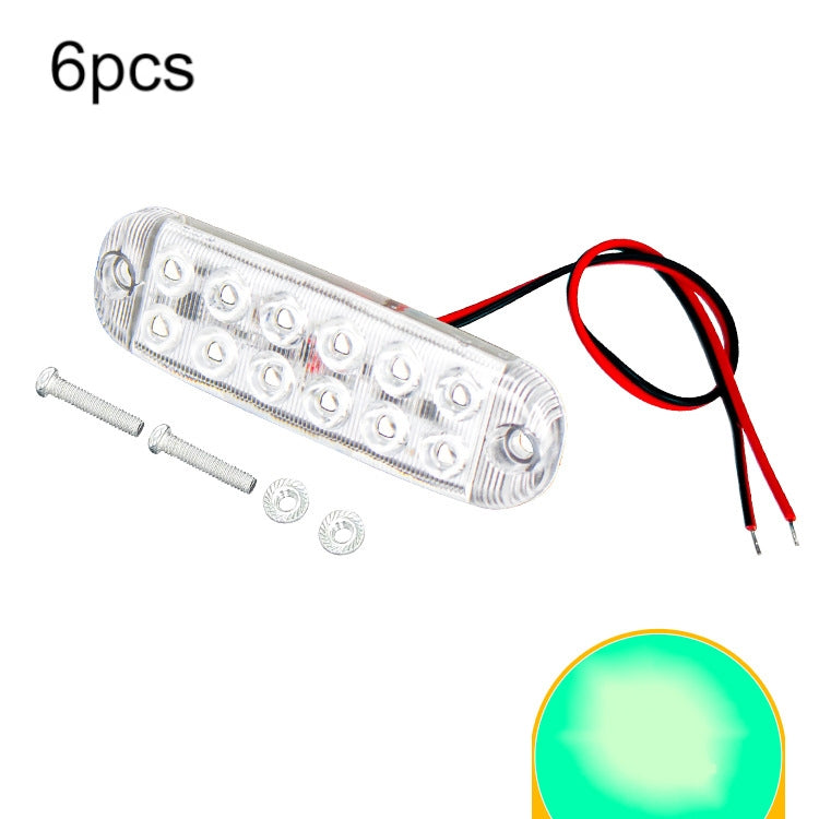 6pcs 12-Bead LED Flashing Warning Lights Motorcycle RV Signal Lights