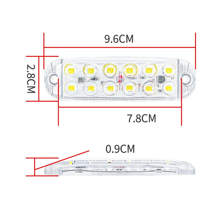 6pcs 12-Bead LED Flashing Warning Lights Motorcycle RV Signal Lights