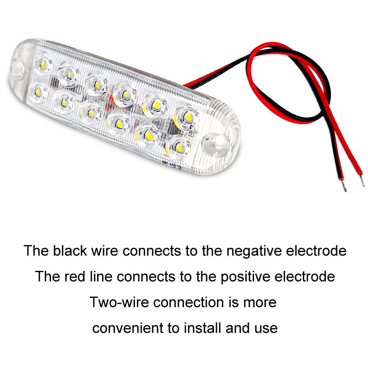 6pcs 12-Bead LED Flashing Warning Lights Motorcycle RV Signal Lights